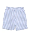 Florence Eiseman Stripe Linen Look Short In Blue