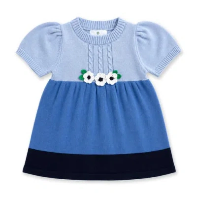 Florence Eiseman Babies'  Sweater Dress With Flowers In Blue