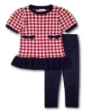 Florence Eiseman Sweater Tunic Set With Bows In Red