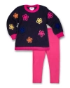 Florence Eiseman Sweater Tunic With Flowers And Leggings In Multi
