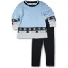 Florence Eiseman Sweater Tunic With Snowflakes And Leggings In Multi