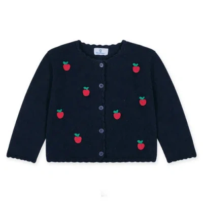 Florence Eiseman Babies'  Sweater With Apples In Blue