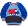 Florence Eiseman Sweater With Dump Truck In Blue