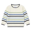 Florence Eiseman Sweater With Raised Stripes In Neutral