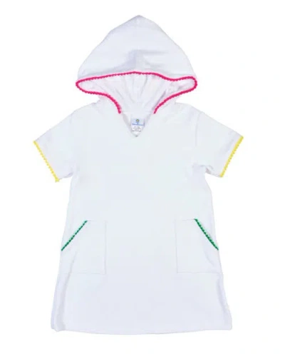 Florence Eiseman Babies'  Terry Coverup With Pom Poms In White