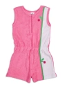 Florence Eiseman Terry Romper With Cherries In Pink/white
