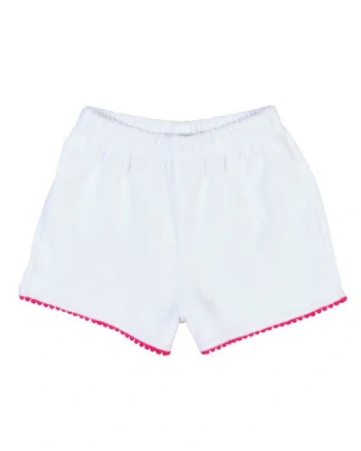 Florence Eiseman Kids'  Terry Shorts With Pom Poms In White