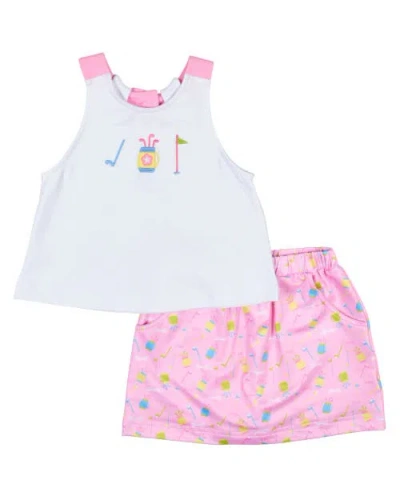 Florence Eiseman Kids'  Top And Skort Set With Golf In White