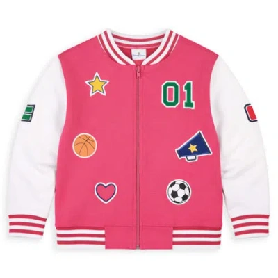 Florence Eiseman Kids'  Varsity Sports Jacket In Pink