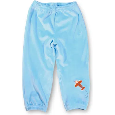 Florence Eiseman Babies'  Velour Jogger Pants With Airplane In Multi