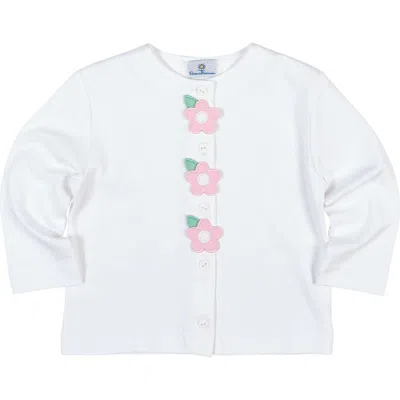 Florence Eiseman Babies'  White Knit Cardigan With Flowers