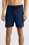 Florence Standard Issue Water Repellent Swim Trunks In Dark Navy