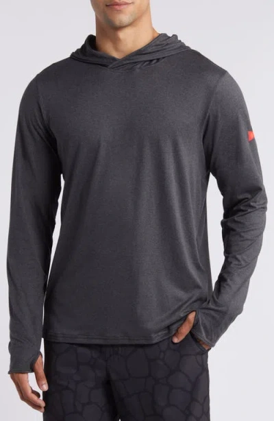 Florence Sun Pro Adapt Long Sleeve Hooded Performance Top In Heather Black