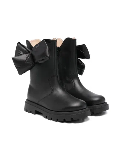 Florens Kids' Bow-detail Boots In Black