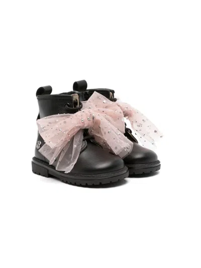 Florens Kids' Bow-detailed Boots In Black