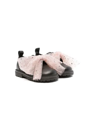 Florens Kids' Bow-detailed Sneakers In Black