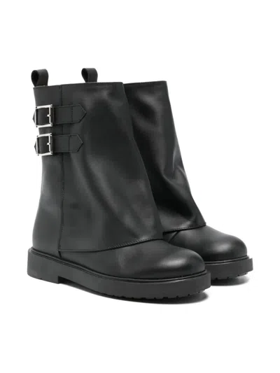 Florens Kids' Buckle-strap Ankle Boots In Black