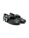 Florens Buckle-strap Ballerinas In Black