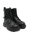 Florens Butterfly-appliqué Lace-up Boots In Black