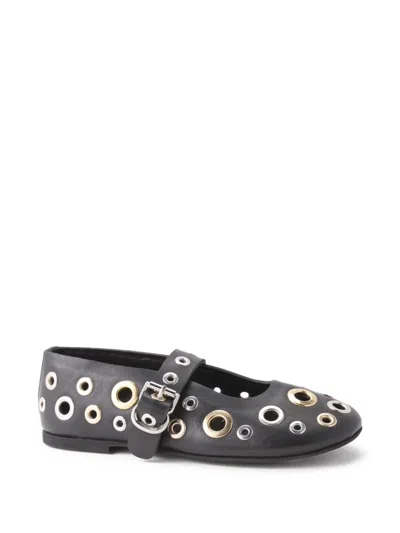 Florens Kids' Eyelet-details Buckle Ballerinas In Animal Print