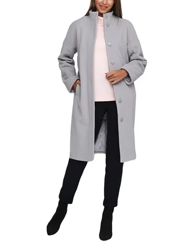 Florens Long Wool & Angora-blend Coat In Gray