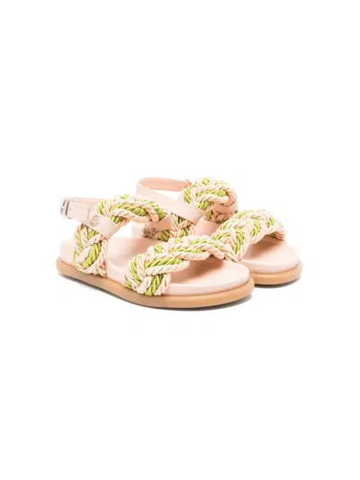 Florens Kids' Woven-cords Sandals In Pink