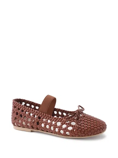Florens Kids' Slip-on Woven Ballerinas In Brown