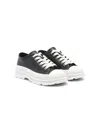 Florens Two-tone Leather Sneakers In Black