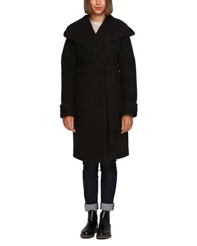 Florens Wool-blend Coat In Black