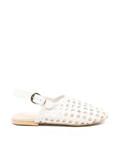 Florens Kids' Woven Buckle Sandals In White
