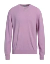 Florentine Flowers Man Sweater Lilac Size Xl Cashmere In Purple
