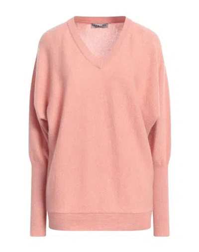 Florentine Flowers Woman Sweater Salmon Pink Size L Cashmere