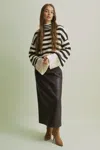 Florere Boxy Striped Jumper In Chocolate/ivory