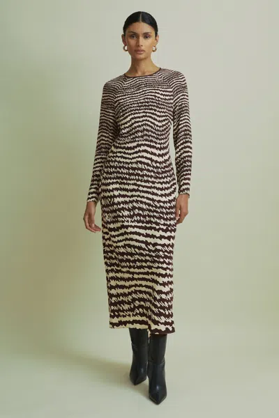 Florere Column Midi Dress In Chocolate