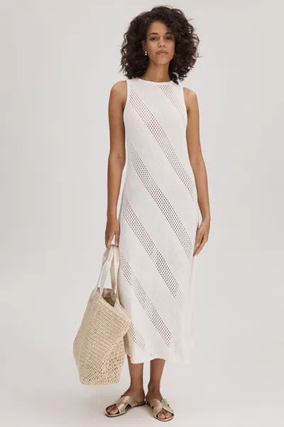 Florere Crochet Midi Dress In Ivory