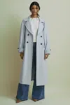 Florere Double Breasted Coat In Pale Blue