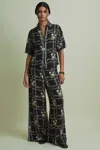 Florere High Rise Wide Leg Trousers In Black