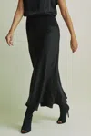 FLORERE FLORERE HYBRID SATIN MIDI BLACK SKIRT