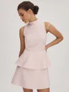 Florere Pale Pink Tiered Mini Dress In Pink