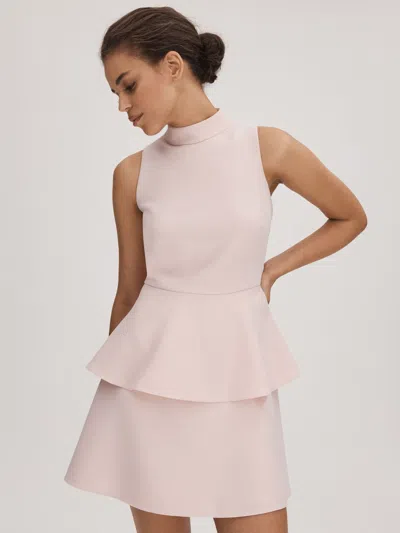 Florere Pale Pink Tiered Mini Dress
