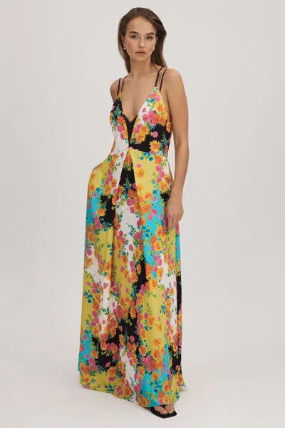 Florere Printed Dual Strap Maxi Dress In Multi
