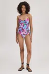 Florere Printed Ruched Swimsuit In Multi