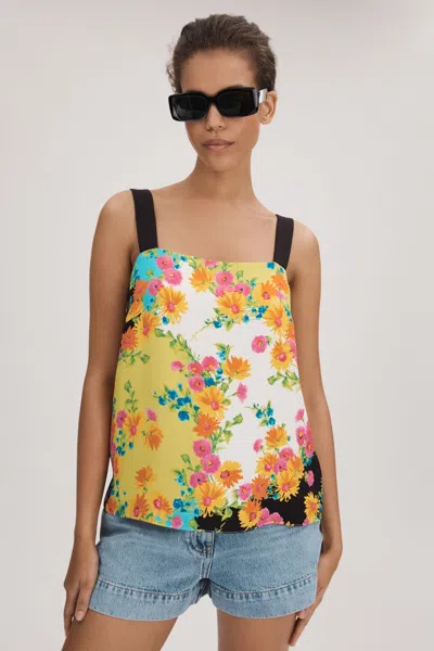 Florere Printed Square Neck Cami In Multi