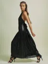 Florere Sequin Halter Neck Dress In Black