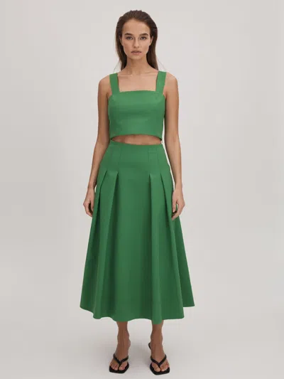 Florere Strappy Crop Top In Green