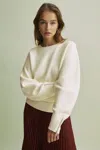 FLORERE FLORERE WOOL BLEND BOXY BLOUSON SLEEVE JUMPER