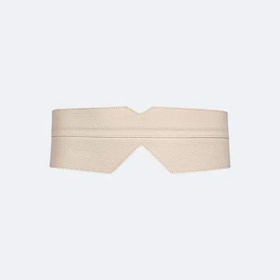 Florez Women's Chaltén Slim Leather Belt In Ivory In Beige