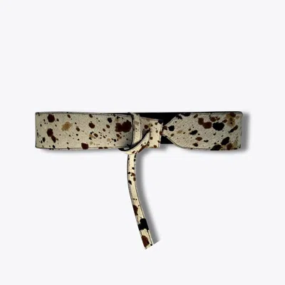 Florez Women's Tandil Hair-on Wrap Belt In Speckled In Brown