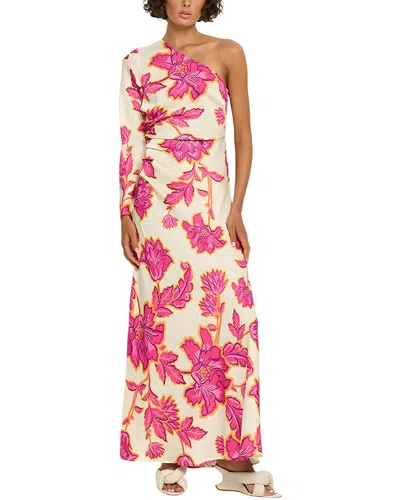 Florida Charlotte Green Maxi Dress In Multicolor