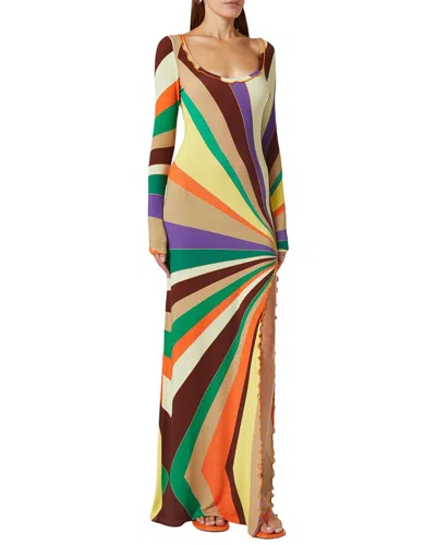 Florida Charlotte Printed Maxi Dress In Animal Print